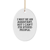 Funny Assistant Oval Ornament Gifts from Men to Assistant Coworkers, Oval Shaped Assistant Christmas Unique Gifts - Image 1